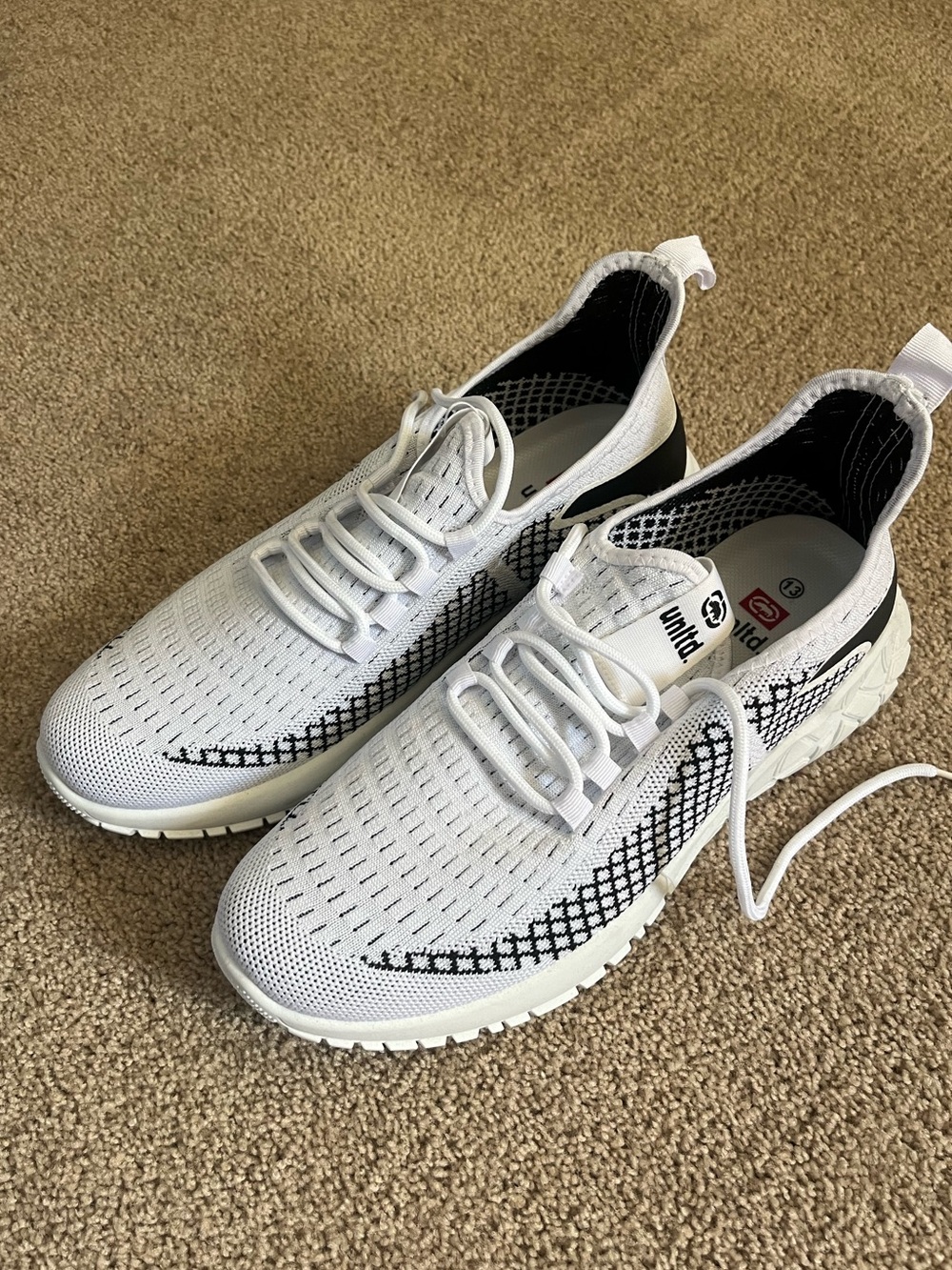 Ecko Unltd White Knit Sneakers - Mens Size 13 (New, no tags)